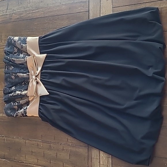 Jessica McClintock Gunne Sax Vintage Strapless Bubble Skirt Mini Dress size 3 - Picture 1 of 6